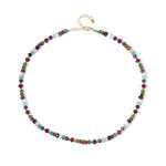 Zilveren halsketting met Gouden Hematieten (Riya)