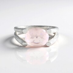 Anello in argento con Quarzo Rosa (de Melo Essence)