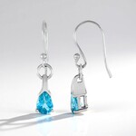 Boucles d'oreilles en argent et Topaze de couleur Paraiba
