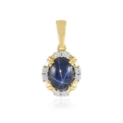 Blue Star Sapphire Silver Pendant