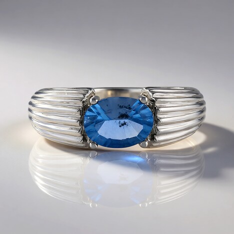 Anello in argento con Fluorite Cangiante (MONOSONO COLLECTION)