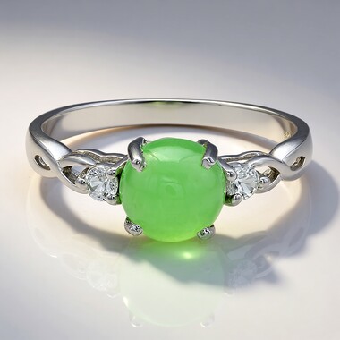 Anello in argento con Crisoprasio Imperiale