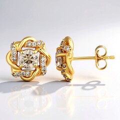 Orecchini in oro con Diamante Cioccolato I2 (SUHANA)