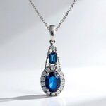 Collana in oro con Zaffiro Ceylon Blu