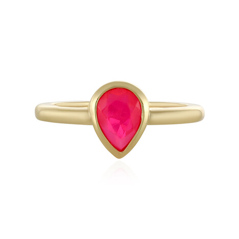 Anello in argento con Opale Rosa dell'Etiopia