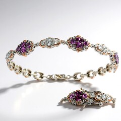Bracciale in argento con Granato Magenta (Gems en Vogue)