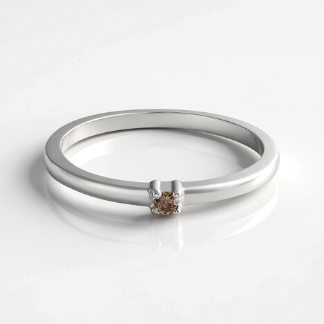 Anello in argento con Diamante Champagne I3
