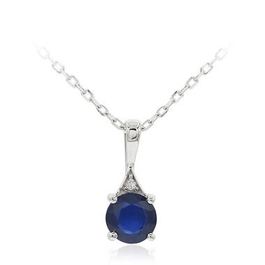 Blauer Ceylon-Saphir-Goldhalskette