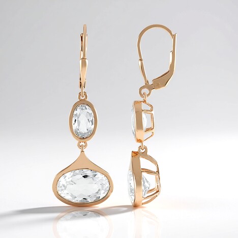 Orecchini in argento con Quarzo Bianco (KM by Juwelo)