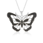 Schwarzer Spinell-Silberhalskette