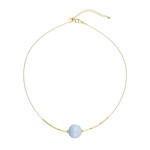 Collar en plata con Ágata de lazo azul