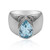 Bague en argent et Topaze bleu ciel