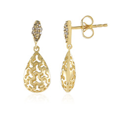 Pendientes en plata con Diamante champán I2