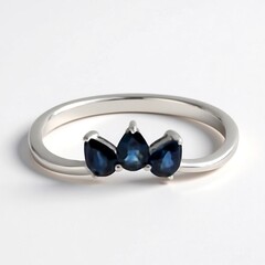 Anello in oro con Zaffiro Ceylon Blu