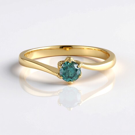 Anello in oro con Diamante Blu I2 (SUHANA)