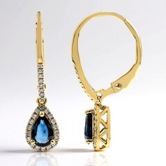 Orecchini in oro con Zaffiro Ceylon Blu