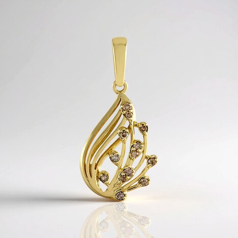 Ciondolo in oro con Diamante Champagne I2 (Ornaments by de Melo)