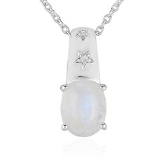 Rainbow Moonstone Silver Necklace