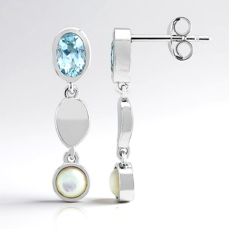 Orecchini in argento con Topazio Blu Cielo