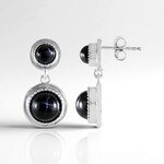Orecchini in argento con Diopside Stellato d'India