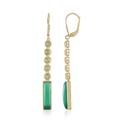 Green Chalcedony Silver Earrings (KM by Juwelo)