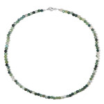 Moosachat-Silberhalskette