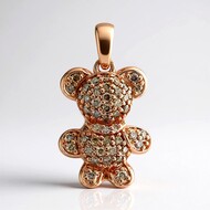 Gouden hanger met SI1 Argyle Rose De France Diamanten (Annette)