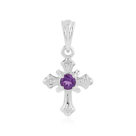 Zilveren hanger met een amethist