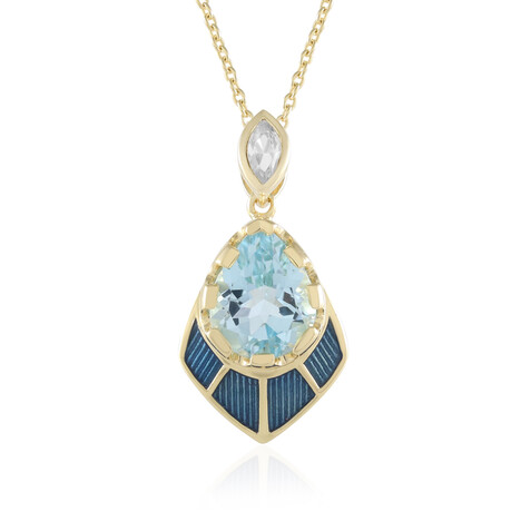 Himmelblauer Topas-Silberhalskette (Adela Silber)