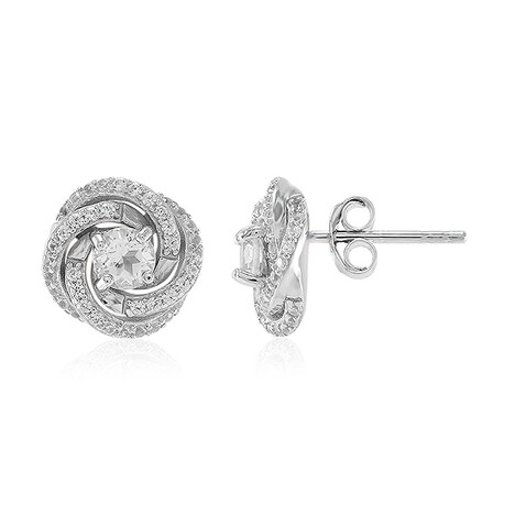 Weißer Topas-Silberohrringe