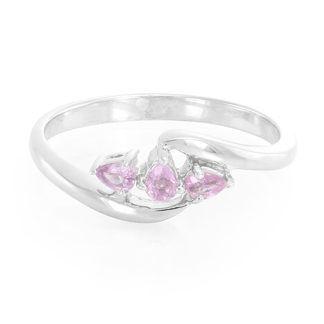 Anillo de hombre en plata con Zafiro de Ceilán púrpura no calentado