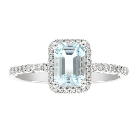 Anello in oro con Acquamarina Brasiliana AAA