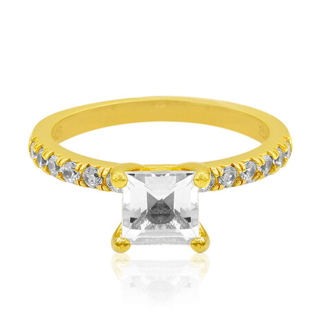 Anillo en plata con Topacio blanco