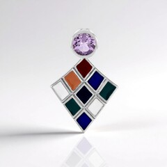 Ciondolo in argento con Ametista Rose de France