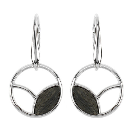 Pendientes en plata con Roble palustre (dagen)
