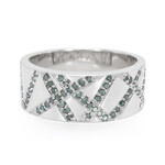 Königsblauer Diamant-Silberring