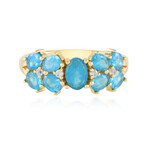 Neonblauer Apatit-Silberring