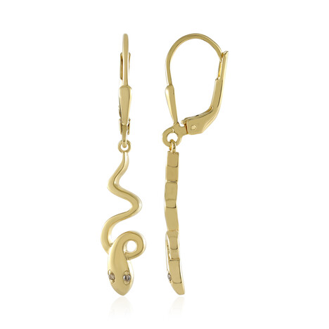 Boucles d'oreilles en argent et Diamant champagne I3