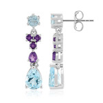 Sky Blue Topaz Silver Earrings