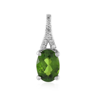 Ciondolo in argento con Diopside Russo