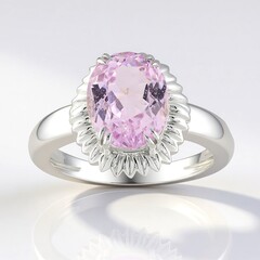 Anello in argento con Kunzite