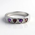 Anello in argento con Ametista Uruguay (SAELOCANA)