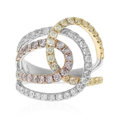 Gouden ring met SI2 Roze Diamanten
