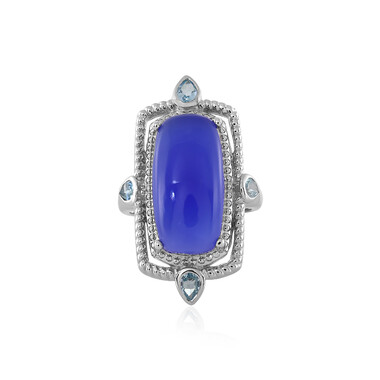 Anello in argento con Calcedonio Blu