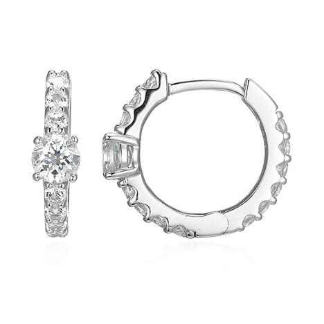 Weißer Topas-Silberohrringe