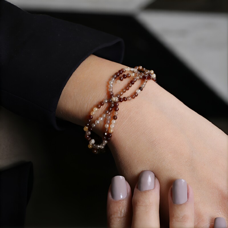 Zilveren armband met Bruine Zirkonen (Riya)
