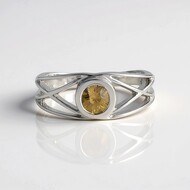 Bague en argent et Zircon jaune