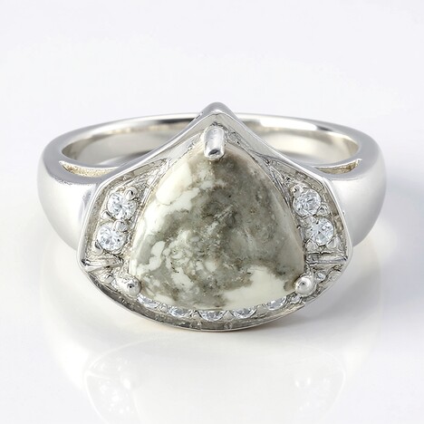 Anello da uomo in argento con Howlite