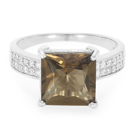 Anillo en plata con Cuarzo ahumado