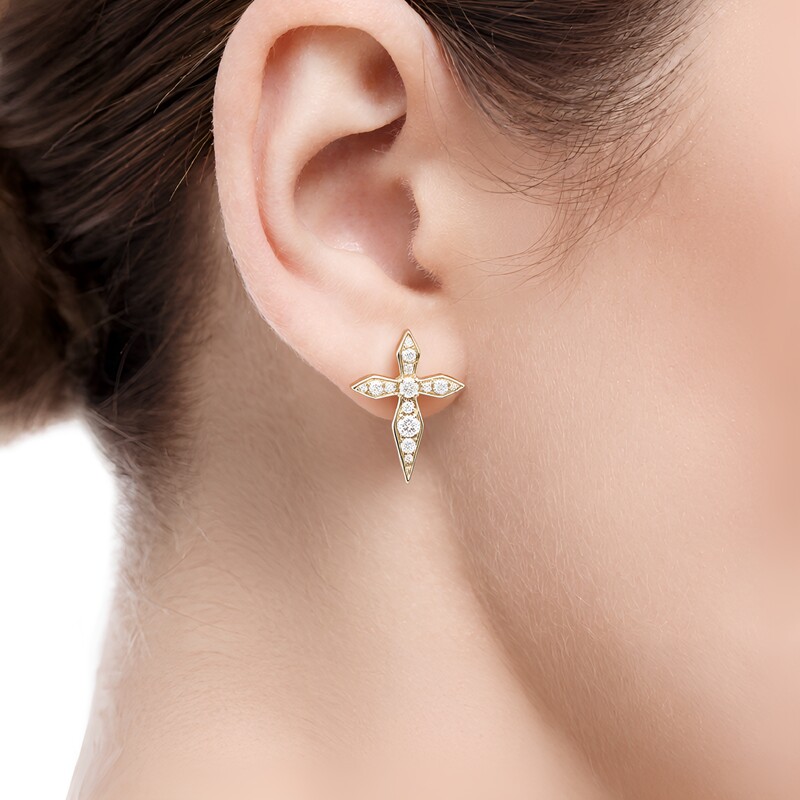 Pendientes en oro con Diamante I1 (H)  (CIRARI)